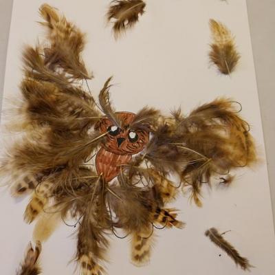 Dessin hibou plumes